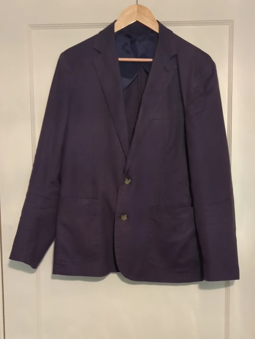 J. Crew Men's Dark Navy Two-Button Sport Coat Hemp/Cotton blend